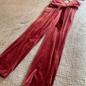 Burgundy Velvet Jumpsuit